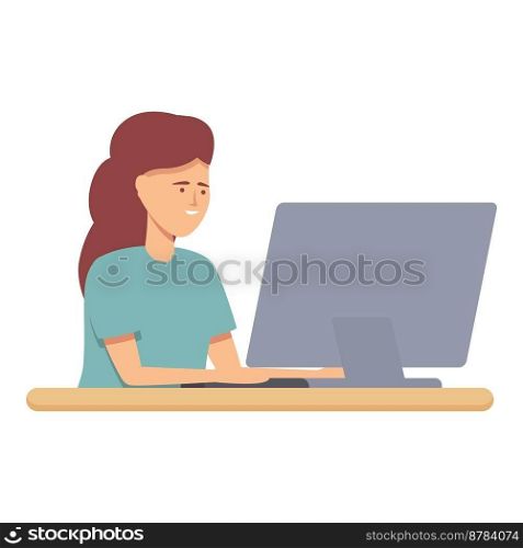 Computer programming icon cartoon vector. Education technology. Kid classroom. Computer programming icon cartoon vector. Education technology