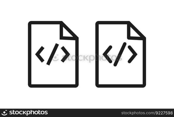 Computer programming script line icon. Vector illustration desing.