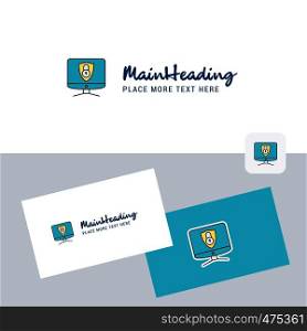 Computer protected vector logotype with business card template. Elegant corporate identity. - Vector
