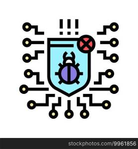 computer protection program anti-virus color icon vector. computer protection program anti-virus sign. isolated symbol illustration. computer protection program anti-virus color icon vector illustration
