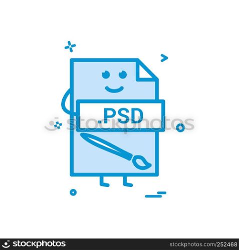 Computer psd file format type icon vector design