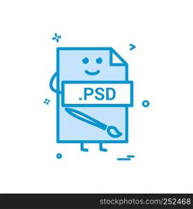 Computer psd file format type icon vector design