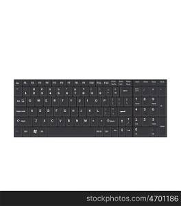 Computer Realistic Black Keyboard Ioslated on White Background. Illustration Computer Realistic Black Keyboard Ioslated on White Background - Vector