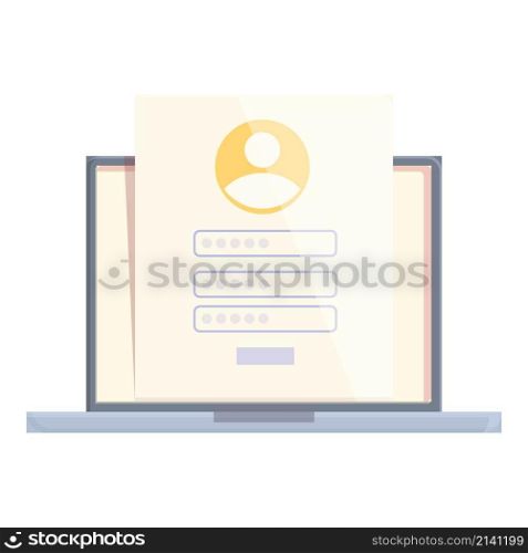 Computer register icon cartoon vector. User online. People web. Computer register icon cartoon vector. User online