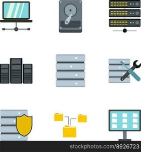 Computer repair icons set flat style vector image