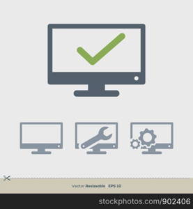 Computer Repair Vector Template. Television Icon Logo Illustration Design. Vector EPS 10.