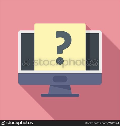 Computer request icon flat vector. Online form. Information service. Computer request icon flat vector. Online form