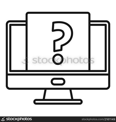 Computer request icon outline vector. Online form. Information service. Computer request icon outline vector. Online form