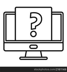 Computer request icon outline vector. Online form. Information service. Computer request icon outline vector. Online form