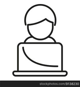 Computer research icon outline vector. Business digital. Data study. Computer research icon outline vector. Business digital