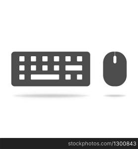 Computer&rsquo;s wireless keyboard and mouse. Minimalism. Vector EPS 10