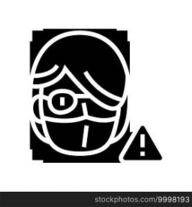 computer safe person info for use face id glyph icon vector. computer safe person info for use face id sign. isolated contour symbol black illustration. computer safe person info for use face id glyph icon vector illustration