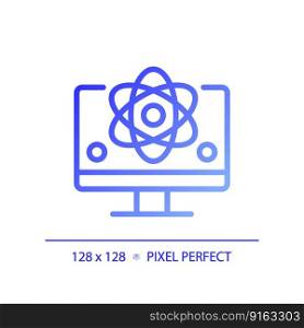 Computer science and STEM pixel perfect gradient linear vector icon. Education course for students. Technology. Thin line color symbol. Modern style pictogram. Vector isolated outline drawing. Computer science and STEM pixel perfect gradient linear vector icon