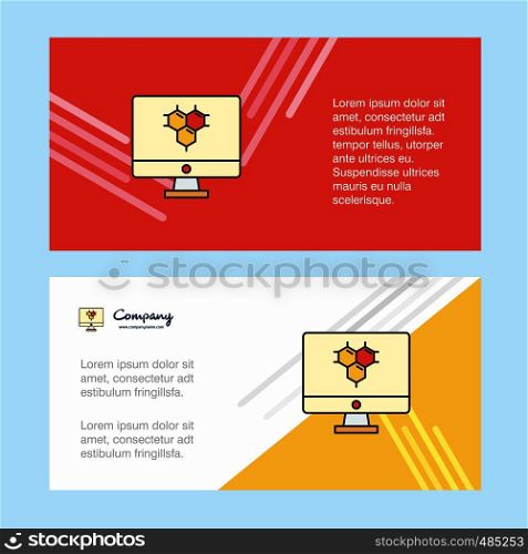 Computer screen abstract corporate business banner template, horizontal advertising business banner.