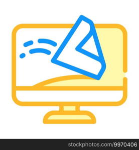 computer screen cleaning wipe color icon vector. computer screen cleaning wipe sign. isolated symbol illustration. computer screen cleaning wipe color icon vector illustration