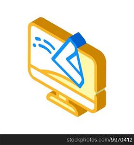 computer screen cleaning wipe isometric icon vector. computer screen cleaning wipe sign. isolated symbol illustration. computer screen cleaning wipe isometric icon vector illustration