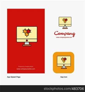 Computer screen Company Logo App Icon and Splash Page Design. Creative Business App Design Elements