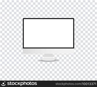 Computer screen mockup. Vector isolated template. Computer monitor display with empty screen. Stock vector. EPS 10