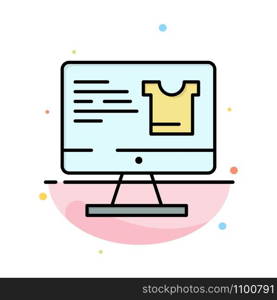 Computer, Screen, Monitor, Shopping Abstract Flat Color Icon Template