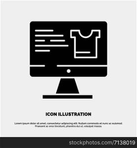 Computer, Screen, Monitor, Shopping Solid Black Glyph Icon