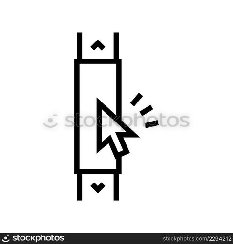 computer scroll line icon vector. computer scroll sign. isolated contour symbol black illustration. computer scroll line icon vector illustration