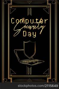 Computer Security Day. Decorative greeting card, Vector Illustration. Suitable for poster and banner.