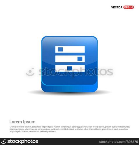 Computer Server icon - 3d Blue Button.