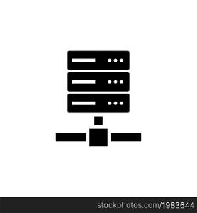 Computer Server, Web Storage. Flat Vector Icon illustration. Simple black symbol on white background. Computer Server, Web Storage sign design template for web and mobile UI element. Computer Server, Web Storage Flat Vector Icon