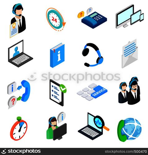 Computer service icons set in isometric 3d style isolated on white. Computer service icons set, isometric 3d style