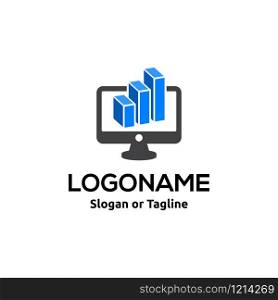Computer service logo, web service logo, data analytic icon, data processing result symbol