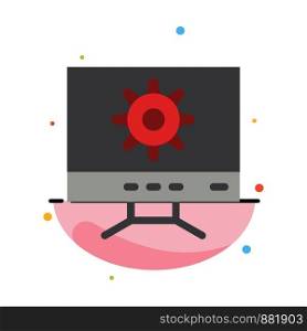 Computer, Setting, Design Abstract Flat Color Icon Template