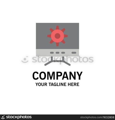 Computer, Setting, Design Business Logo Template. Flat Color