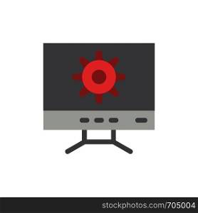 Computer, Setting, Design Flat Color Icon. Vector icon banner Template