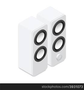 Computer speakers isometric icon. Computer speakers isometric icon vector graphic illustration