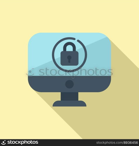 Computer SSL certificate icon flat vector. Safe data. Network secure. Computer SSL certificate icon flat vector. Safe data