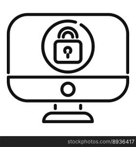 Computer SSL certificate icon outline vector. Safe data. Network secure. Computer SSL certificate icon outline vector. Safe data
