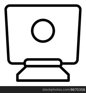 Computer stand icon outline vector. Laptop desk. Posture meeting. Computer stand icon outline vector. Laptop desk