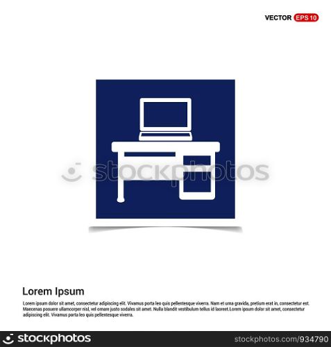 Computer Table Icon - Blue photo Frame