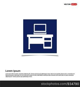 Computer Table Icon - Blue photo Frame