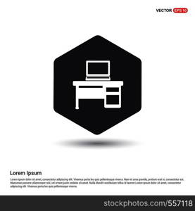 Computer Table Icon Hexa White Background icon template - Free vector icon