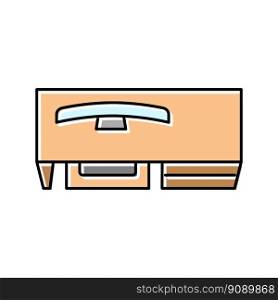 computer table monitor top view color icon vector. computer table monitor top view sign. isolated symbol illustration. computer table monitor top view color icon vector illustration