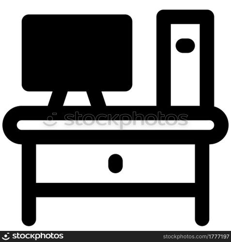 Computer table setup for workplace.