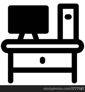 Computer table setup for workplace.