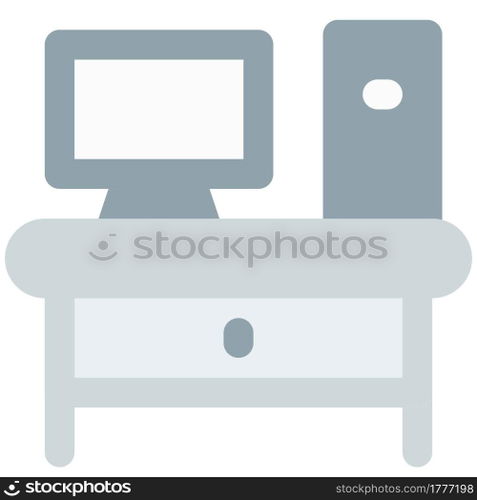 Computer table setup for workplace.