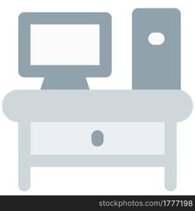 Computer table setup for workplace.