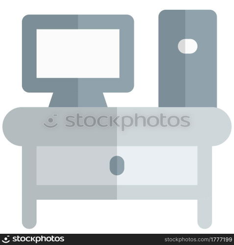 Computer table setup for workplace.