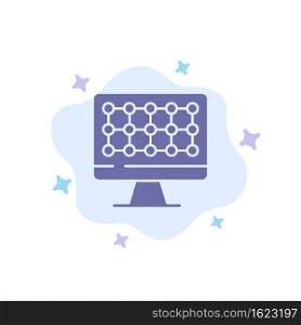 Computer, Technology, Hardware Blue Icon on Abstract Cloud Background