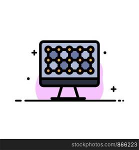 Computer, Technology, Hardware Business Flat Line Filled Icon Vector Banner Template