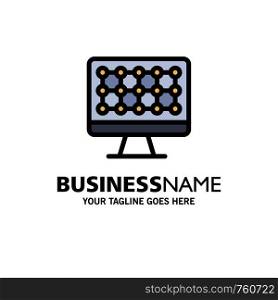 Computer, Technology, Hardware Business Logo Template. Flat Color