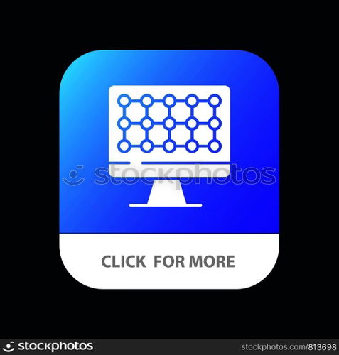Computer, Technology, Hardware Mobile App Button. Android and IOS Glyph Version